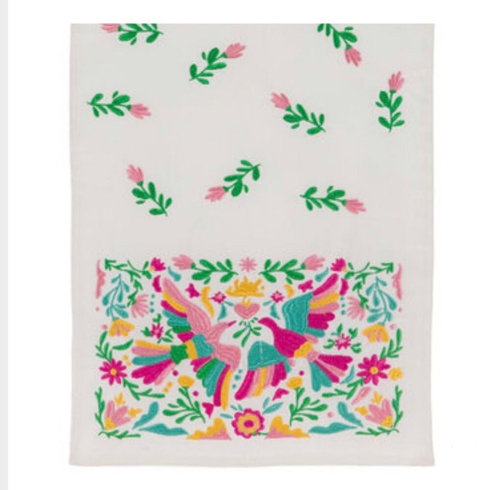 HOBBY LOBBY • Floral Multi-Color Embroidered Bird Table Runner
